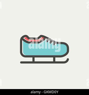 Ice skate thin line icon Stock Vector