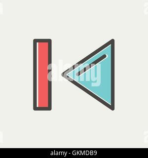 Previous button thin line icon Stock Vector