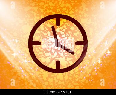 Clock time icon symbol Flat modern web design with long shadow and space for your text. Vector Stock Vector