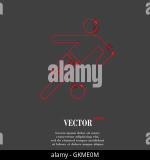 football player. Flat modern web button and space for your text. Stock Vector