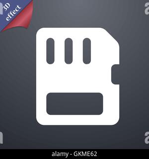 compact memory card icon symbol. 3D style. Trendy, modern design with space for your text Vector Stock Vector