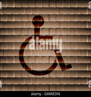 disabled. Flat modern web button and space for your text. Stock Vector