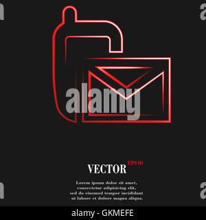Sms. Flat modern web button and space for your text. Stock Vector
