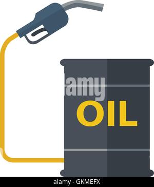 Metal barrels with gas pump. Stock Vector