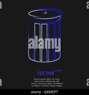 Recycle bin icon symbol Flat modern web design with long shadow and space for your text. Vector Stock Vector