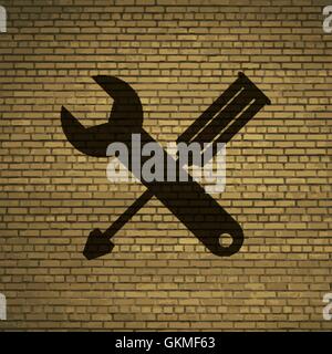 screwdriver wrench icon symbol Flat modern web design with long shadow and space for your text. Vector Stock Vector