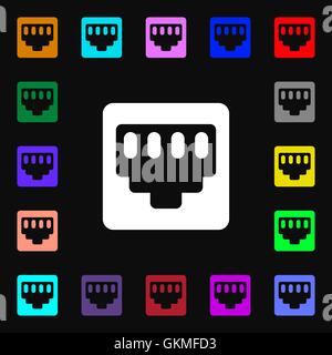 cable rj45, Patch Cord icon sign. Lots of colorful symbols for your design. Vector Stock Vector