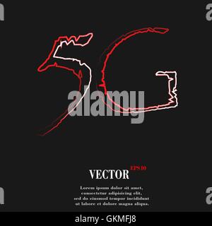 5G icon symbol Flat modern web design with long shadow and space for your text. Vector Stock Vector