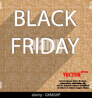Black friday icon symbol Flat modern web design with long shadow and space for your text. Vector Stock Vector