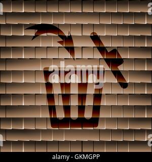 Trash bin. Flat modern web button and space for your text. Stock Vector
