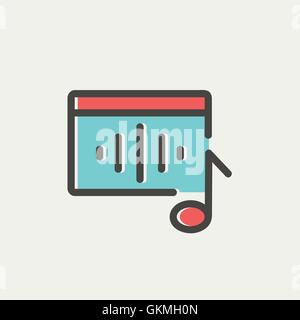 Radio retro thin line icon Stock Vector