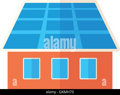 House with solar panels. Stock Vector