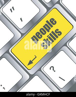 people skills words, message on enter key of keyboard Stock Vector