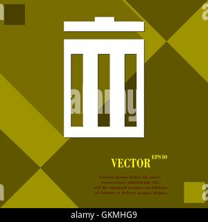 Recycle bin icon symbol Flat modern web design with long shadow and space for your text. Vector Stock Vector
