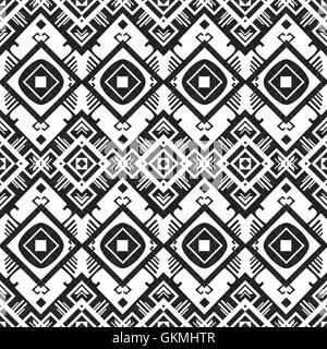 Vector black and white geometric seamless pattern Stock Vector
