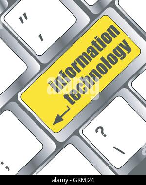 information technology button on computer keyboard key Stock Vector