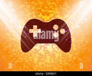 Gaming Joystick. Flat modern web button and space for your text. Stock Vector