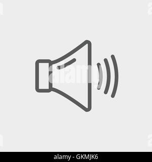 High speaker volume thin line icon Stock Vector