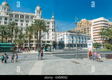 Alicante, Spain - SEPTEMBER 2015: Square 'Plaza Puerta del Mar' Stock Photo