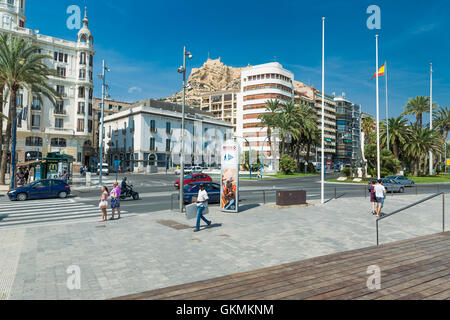 Alicante, Spain - SEPTEMBER 2015: Square 'Plaza Puerta del Mar' Stock Photo