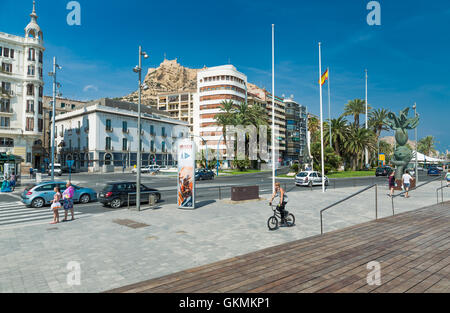 Alicante, Spain - SEPTEMBER 2015: Square 'Plaza Puerta del Mar' Stock Photo