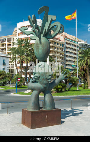 Alicante, Spain - SEPTEMBER 2015: Bronze sculpture at Square 'Plaza Puerta del Mar' Stock Photo