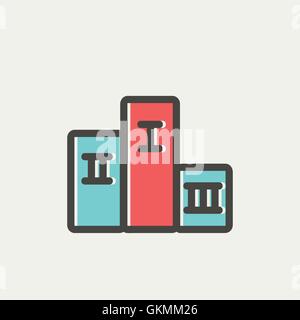 Winners podium thin line icon Stock Vector