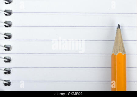 Empty notepad and pencil close-up Stock Photo