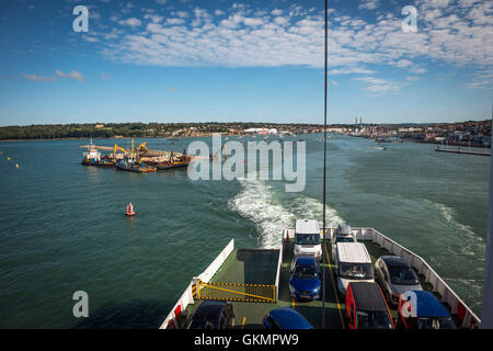 Land reclamation in the entrance to Cowes Harbour on the Isle of Wight, UK Stock Photo