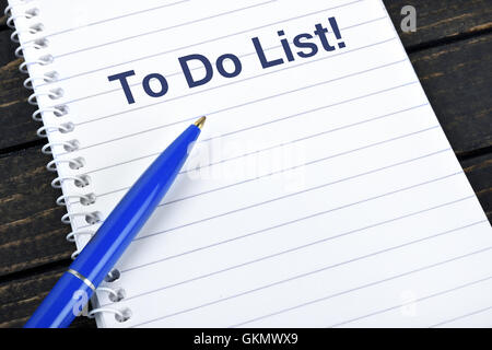 To Do List text on notepad and blue pen Stock Photo
