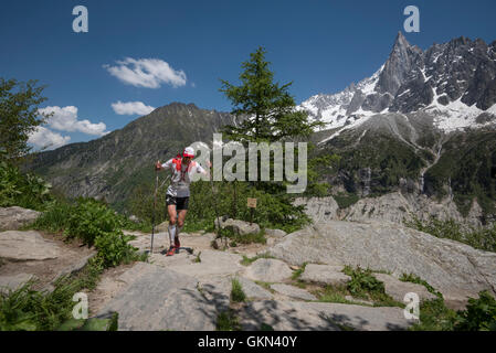 Sacha Devillaz - Chamonix trail running 80 Km 2016 Stock Photo