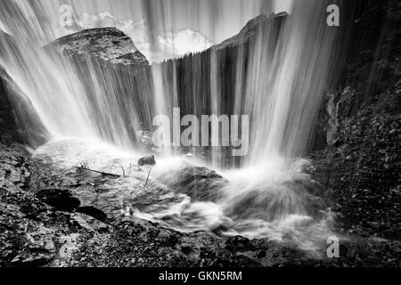 The Fanes waterfalls. Cascate di Fanes.  The Ampezzo Dolomites. Veneto. Italy. Europe. Stock Photo