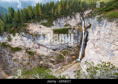 The Fanes waterfalls. Cascate di Fanes.  The Dolomites. Stock Photo