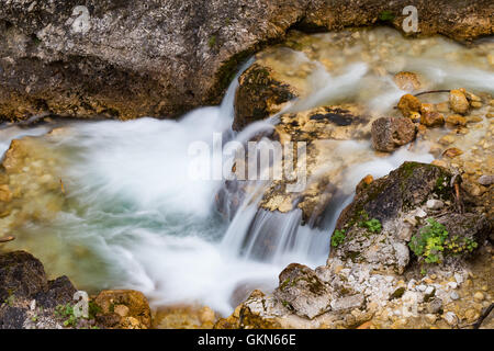 The Fanes waterfalls. Cascate di Fanes.  The Dolomites. Stock Photo