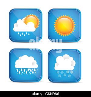 Cloud seasons Spring summer autumn and winter vector illustratio Stock Vector