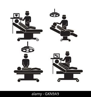 Illustration of Life icons operating table and dentist vector il Stock Vector