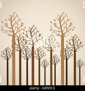 Trees season leafless trees in brown colors Spring vector illust Stock Vector