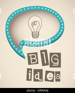 bulb representing an idea with text balloon vector illustration Stock Vector