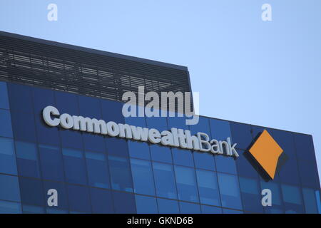 Logo of Commonwealth Bank of Australia CBA, one of the four largest bank in Australia Stock Photo