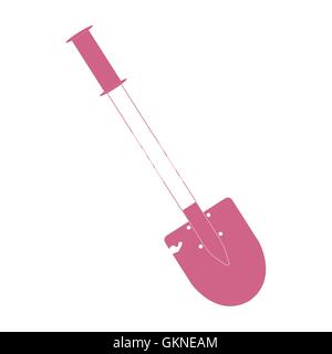 Stylized icon of a colored shovel for hiking on a white background Stock Vector