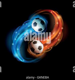 ball championship burning across opposite vector world cup sport sports soccer football cup blue Stock Vector