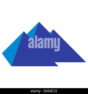 Stylized icon three pyramids of Egypt on white background Stock Vector
