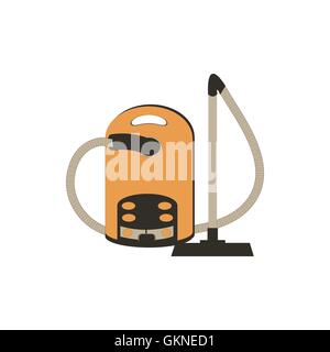 Stylized icon of a colored vacuum cleaner on a white background Stock Vector