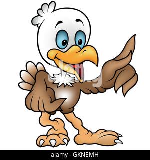 bird eagle cartoon laugh laughs laughing twit giggle smile smiling laughter laughingly smilingly Stock Vector