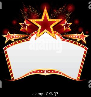 entertainment vintage neon carnival nightlife stars asterisks star marquee indicate show spare time Stock Vector