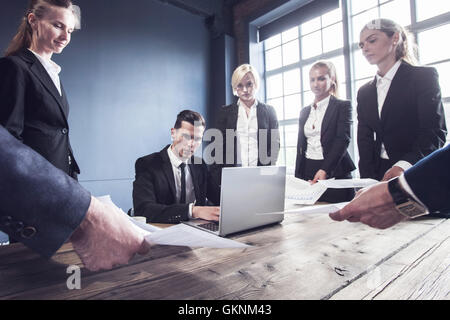 Business man getting extra work deadline concept Stock Photo