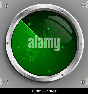 green radar screen Stock Vector