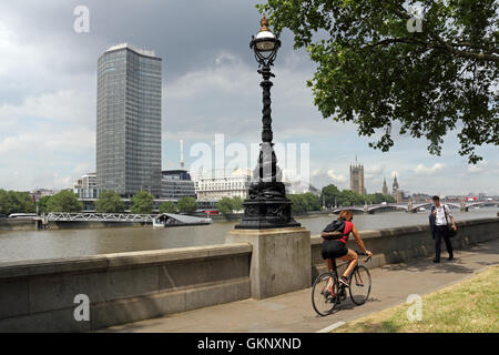 Albert Embankment, opposite Millbank Tower, London, England, UK. Stock Photo