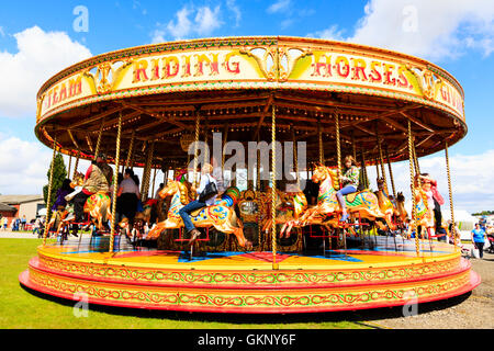 Steam powered Carousel, Lincoln Steam show, 2016 Stock Photo