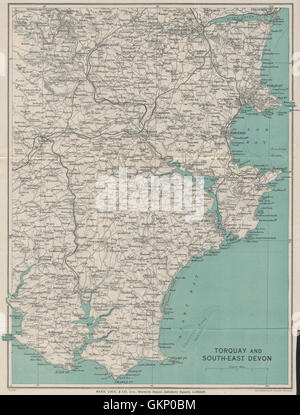 SOUTH HAMS & TORBAY Paignton Brixham Salcombe Kingsbridge Totnes. Devon 1932 map Stock Photo